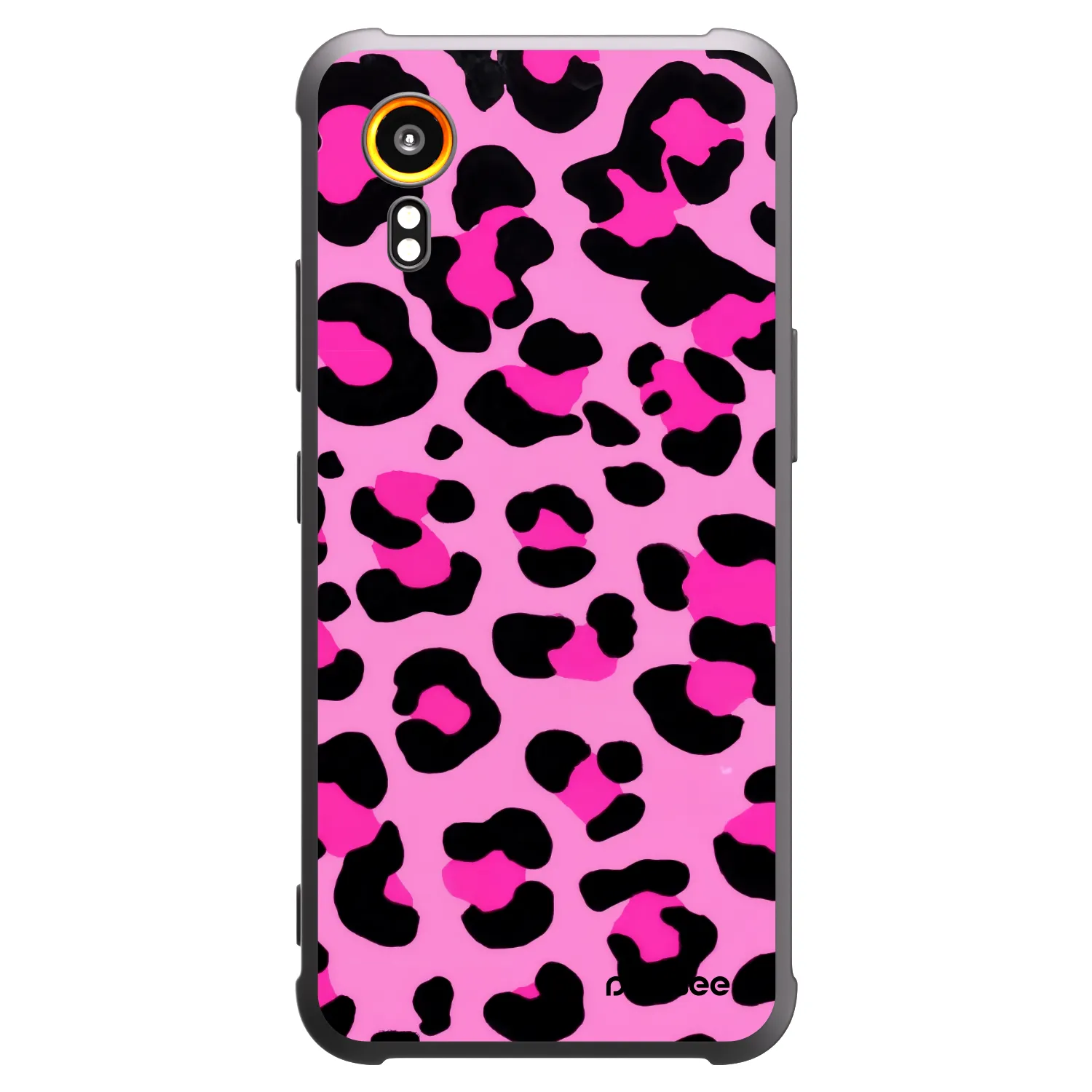 Picasee crna silikonska maskica za Samsung Galaxy Xcover 7 - Pink Tiger