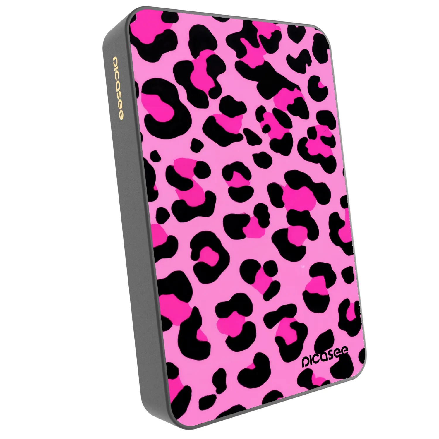 Picasee Prijenosni punjač s MagSafe 10 000 mAh Sivo - Pink Tiger