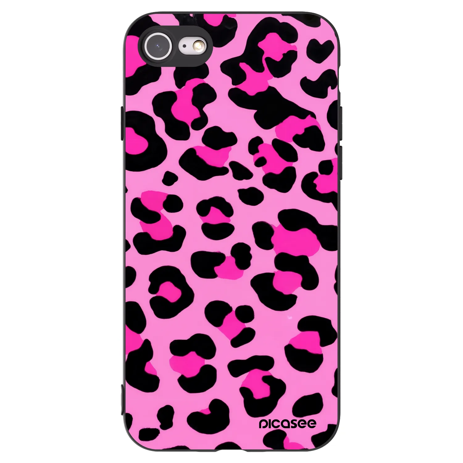 Picasee crna silikonska maskica za Apple iPhone SE 2020 - Pink Tiger