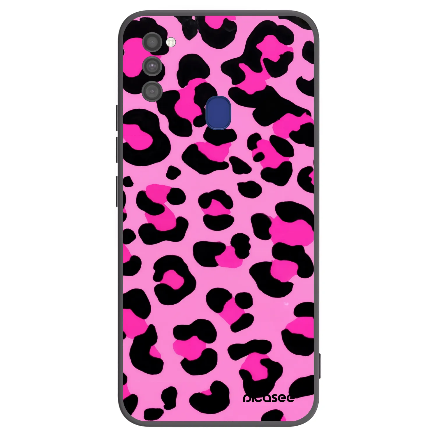 Picasee crna silikonska maskica za Samsung Galaxy M21 M215F - Pink Tiger