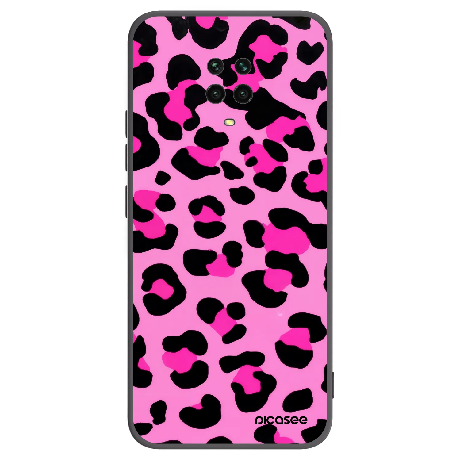 Picasee crna silikonska maskica za Xiaomi Redmi Note 9S - Pink Tiger