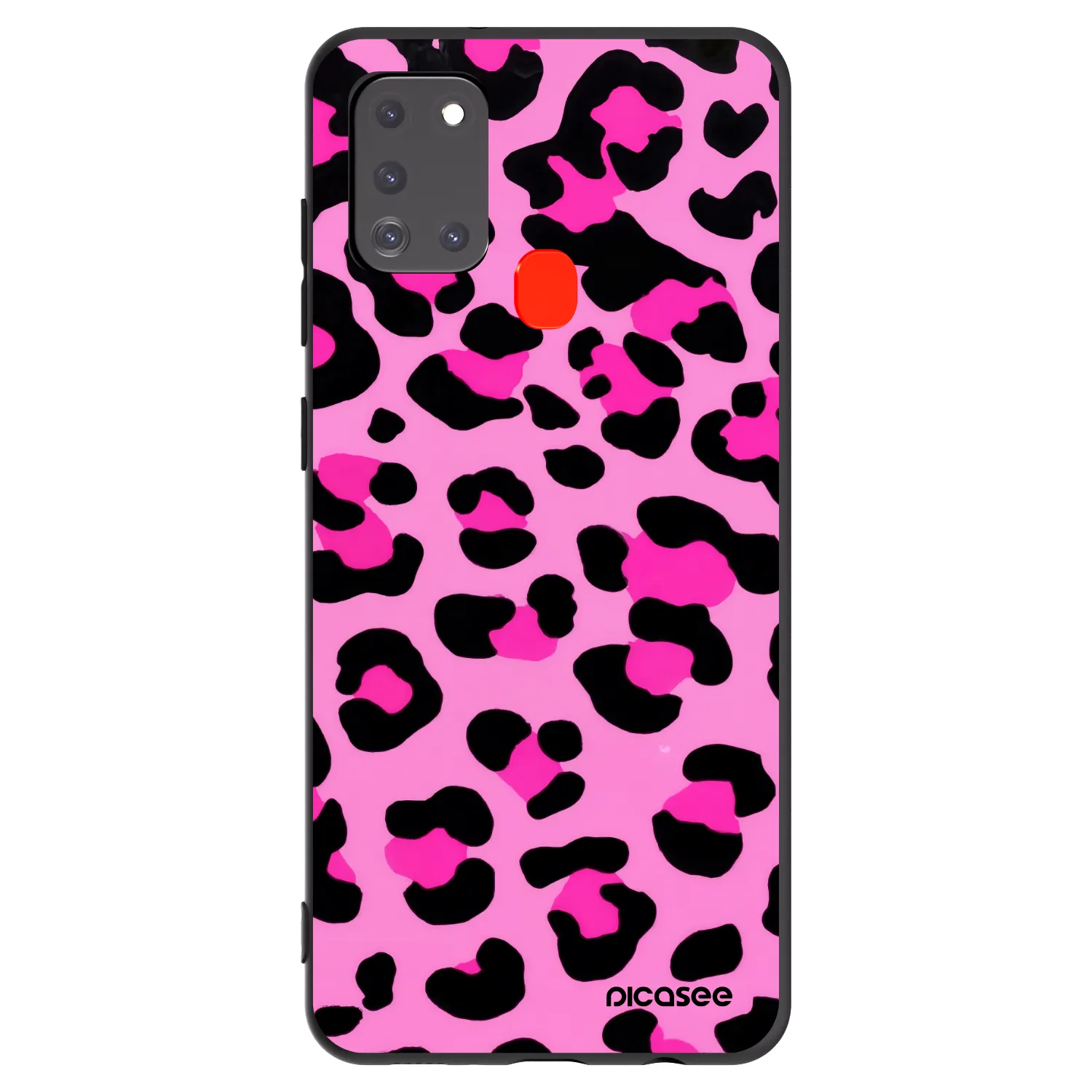 Picasee crna silikonska maskica za Samsung Galaxy A21s - Pink Tiger