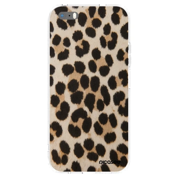 Picasee silikonska prozirna maskica za Apple iPhone 5/5S/SE - Brown Tiger