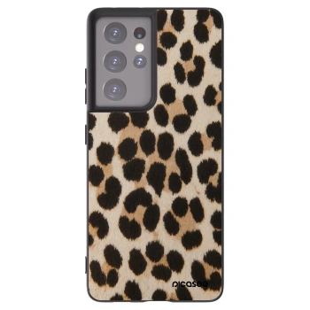 Picasee crna silikonska maskica za Samsung Galaxy S21 Ultra 5G G998B - Brown Tiger