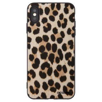 Picasee crna silikonska maskica za Apple iPhone XS Max - Brown Tiger