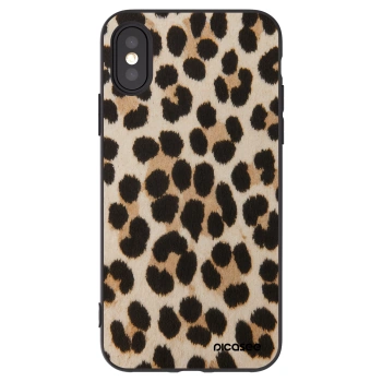 Picasee crna silikonska maskica za Apple iPhone X/XS - Brown Tiger