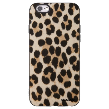 Picasee crna silikonska maskica za Apple iPhone 6/6S - Brown Tiger