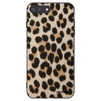 Picasee crna silikonska maskica za Apple iPhone 7 Plus - Brown Tiger