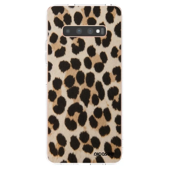 Picasee silikonska prozirna maskica za Samsung Galaxy S10 Plus G975 - Brown Tiger