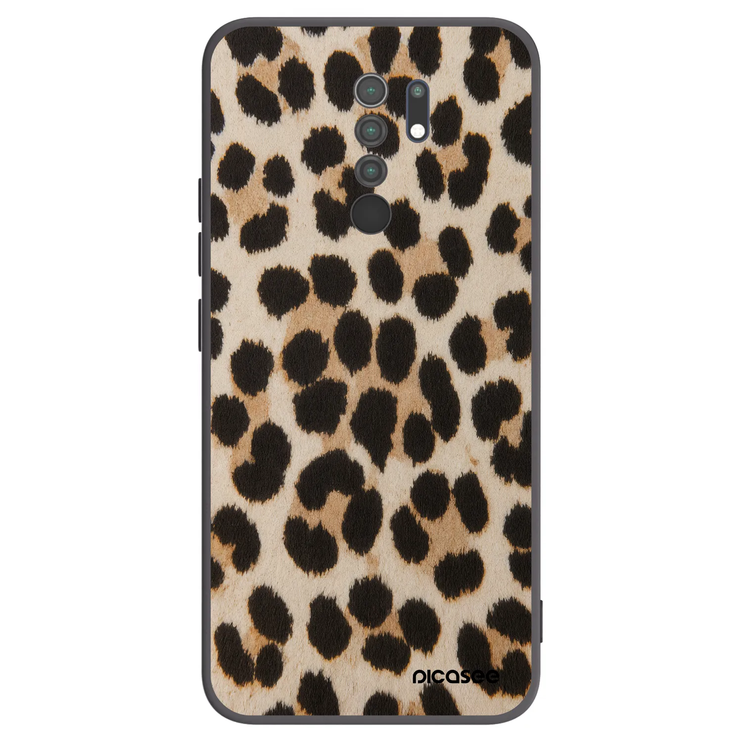 Picasee crna silikonska maskica za Xiaomi Redmi 9 - Brown Tiger