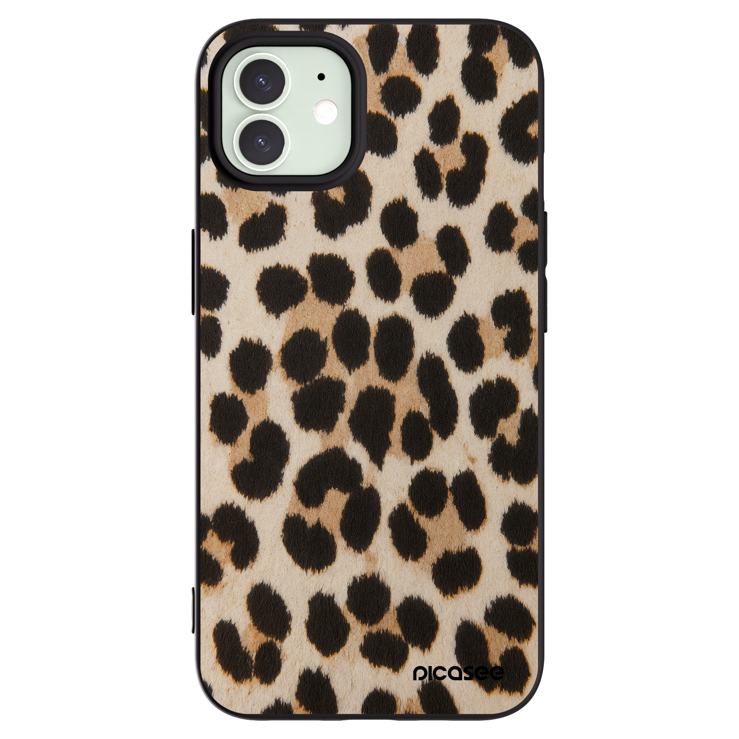 Picasee crna silikonska maskica za Apple iPhone 12 Pro - Brown Tiger