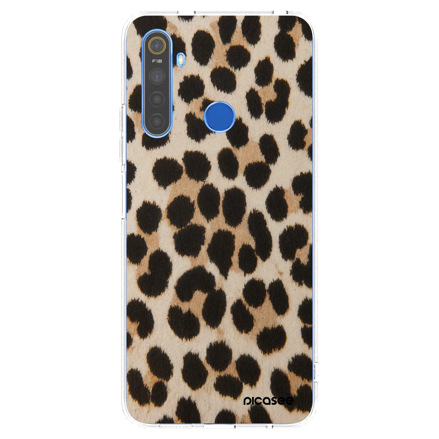Picasee silikonska prozirna maskica za Realme 5 - Brown Tiger