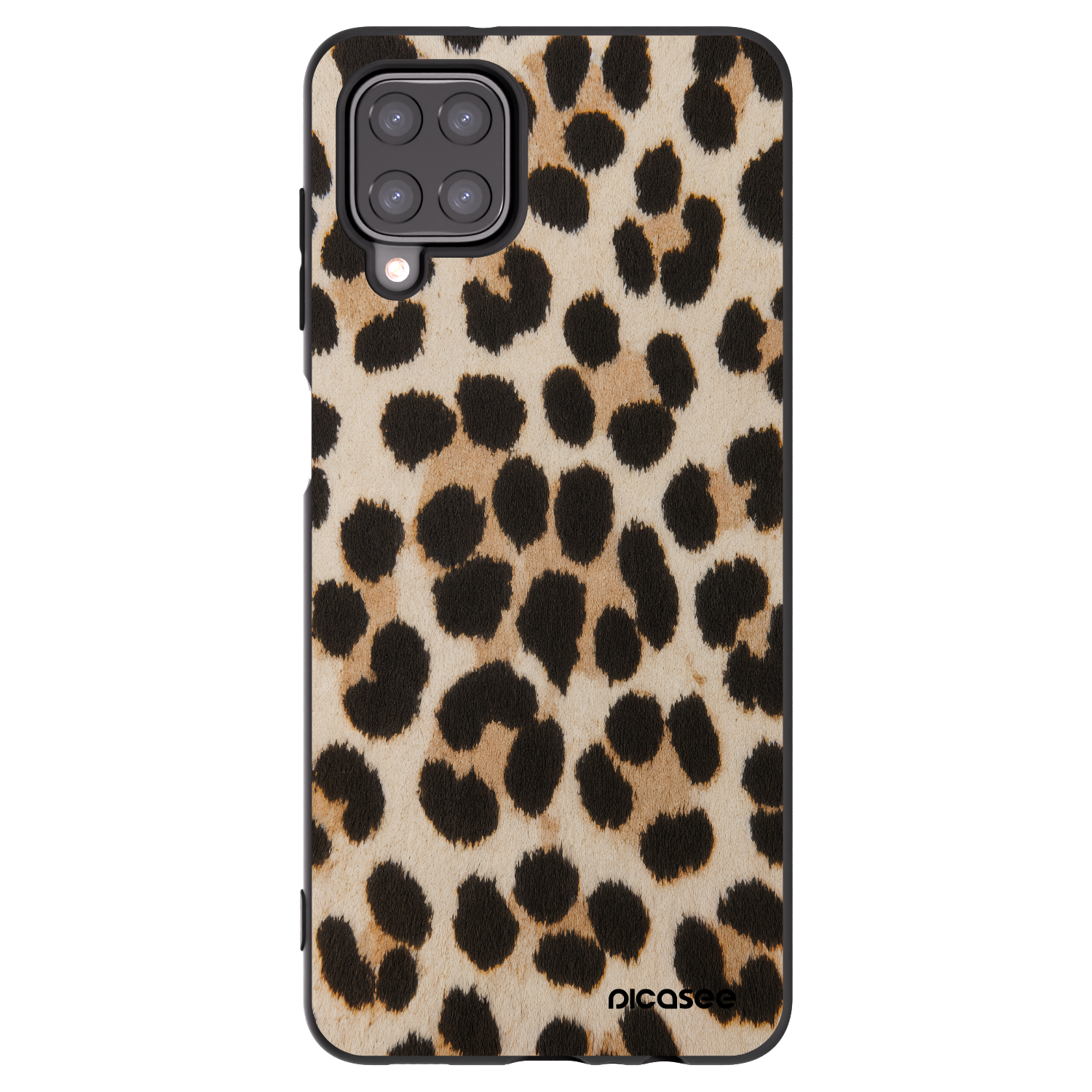 Picasee crna silikonska maskica za Samsung Galaxy A12 A125F - Brown Tiger