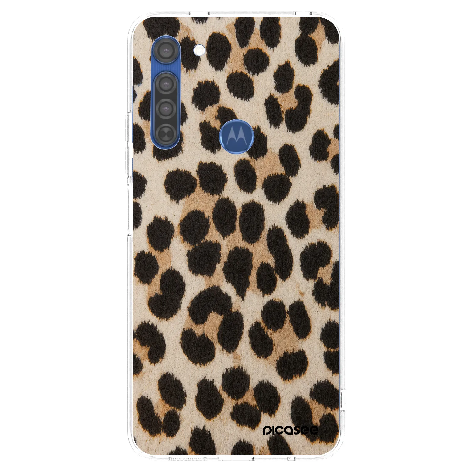 Picasee silikonska prozirna maskica za Motorola Moto G8 - Brown Tiger