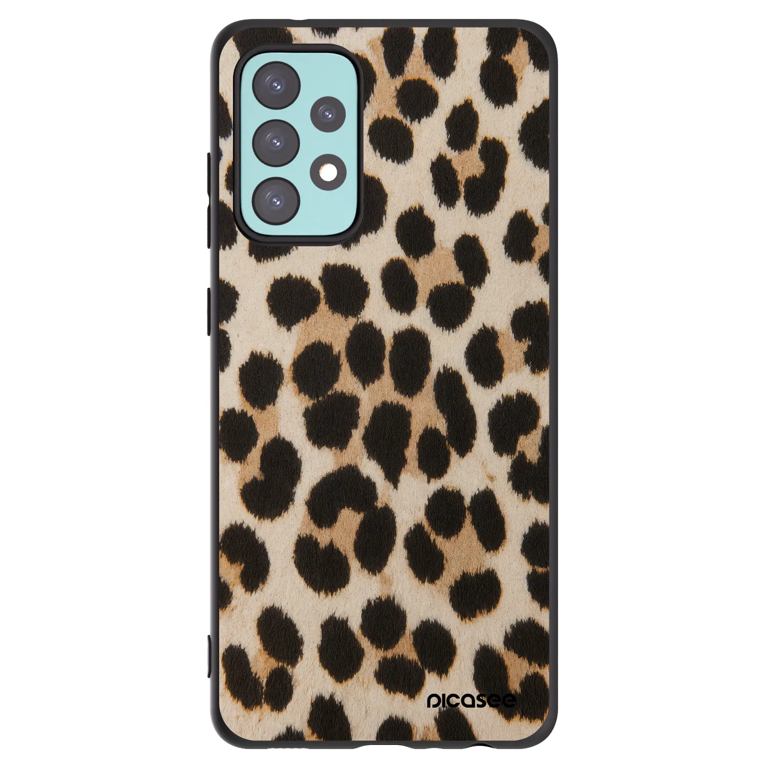 Picasee crna silikonska maskica za Samsung Galaxy A72 A725F - Brown Tiger