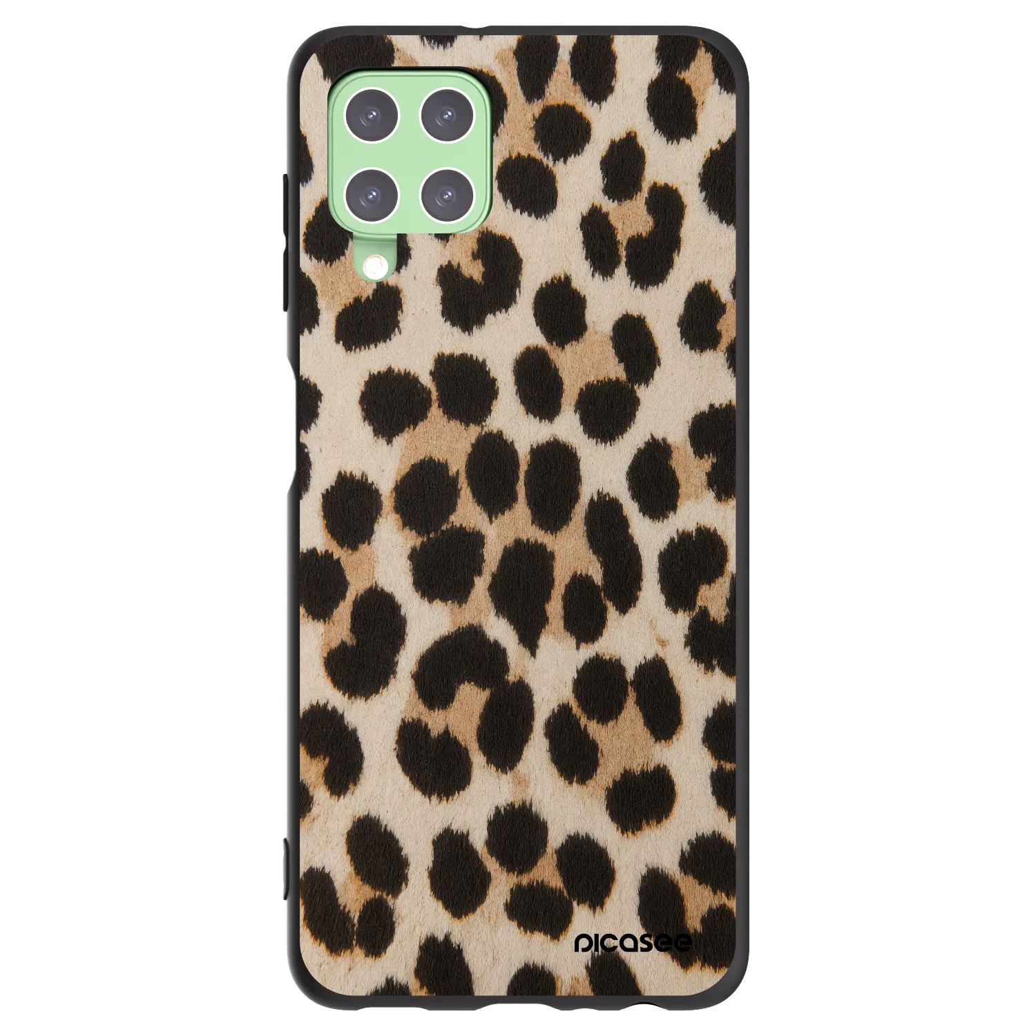 Picasee crna silikonska maskica za Samsung Galaxy A22 A225F 4G - Brown Tiger