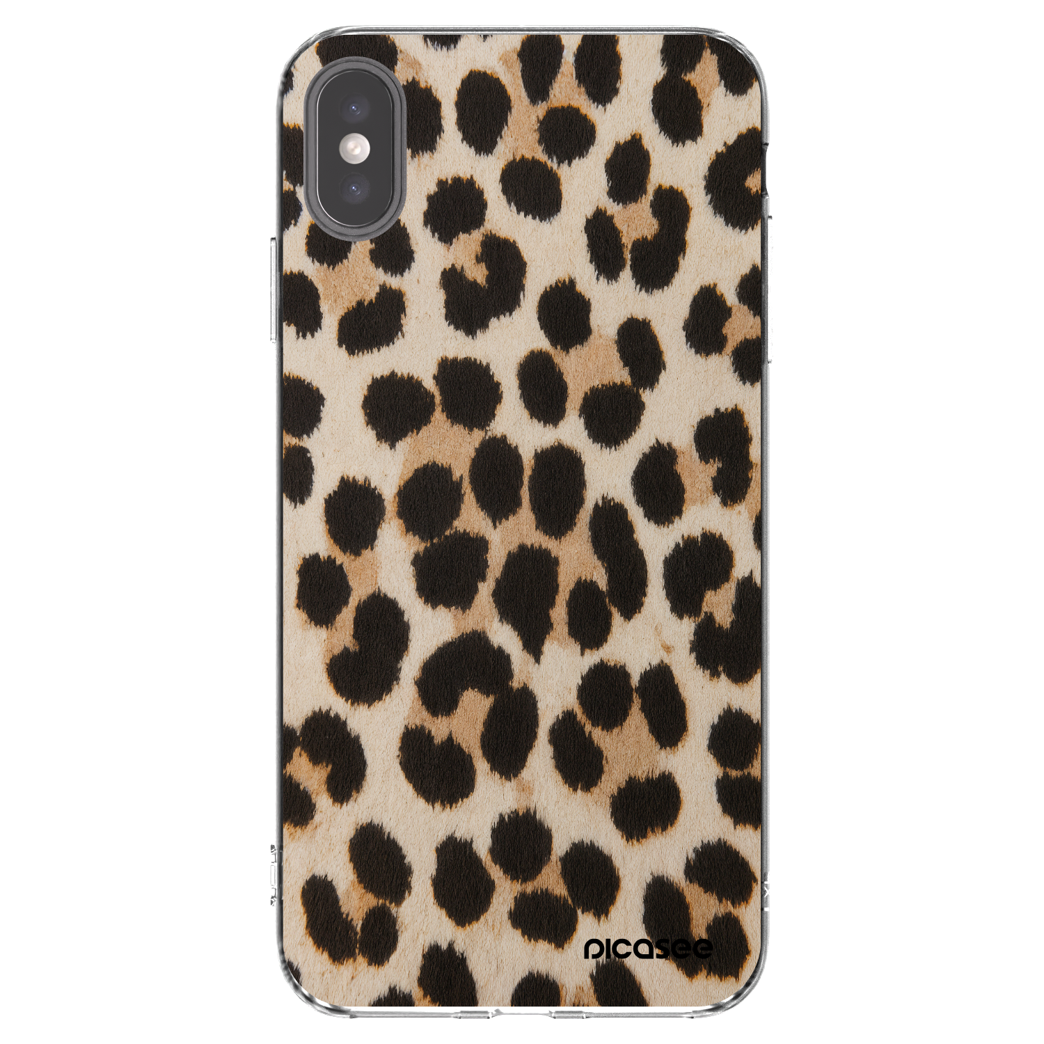 Picasee silikonska prozirna maskica za Apple iPhone XS Max - Brown Tiger