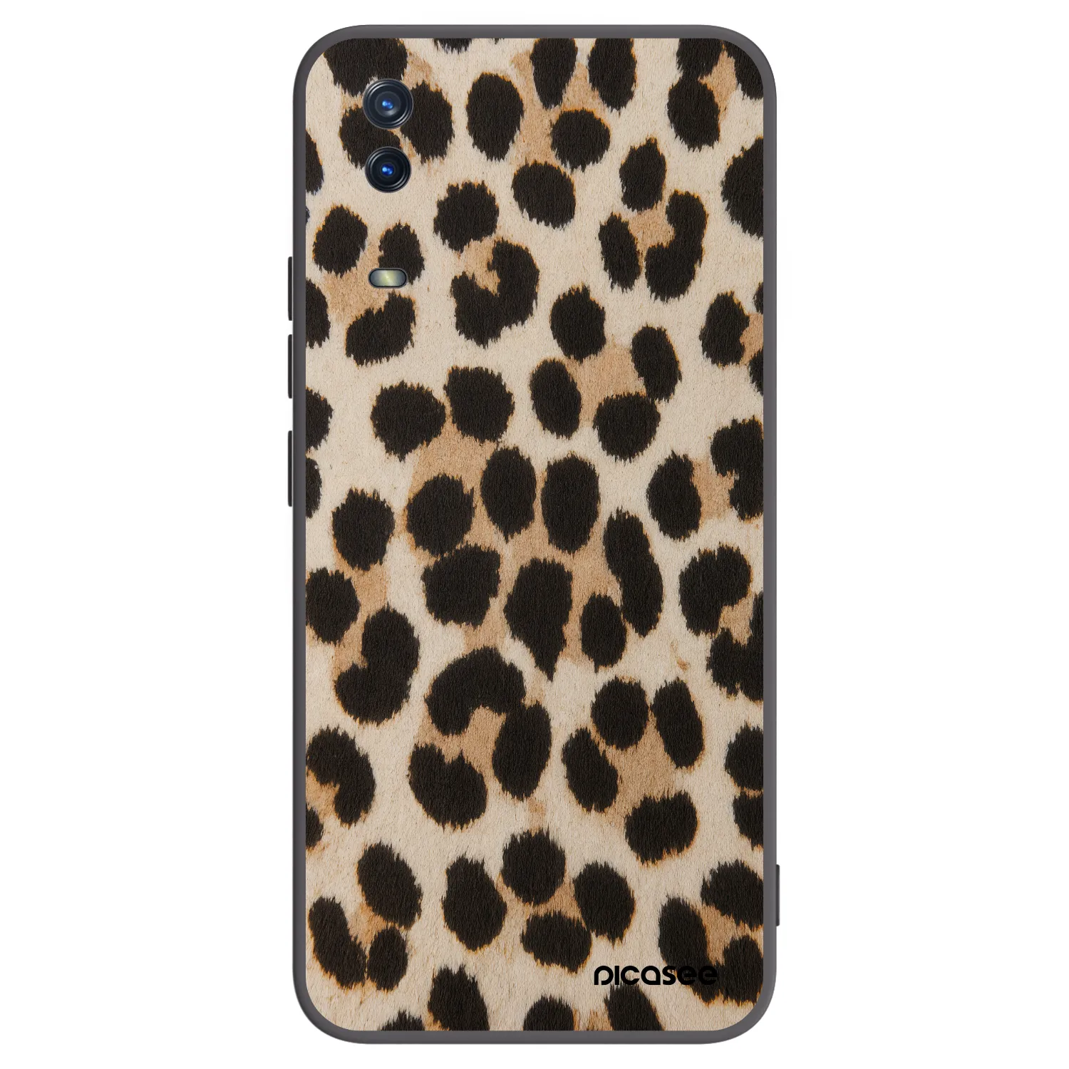 Picasee crna silikonska maskica za Vivo Y11s - Brown Tiger