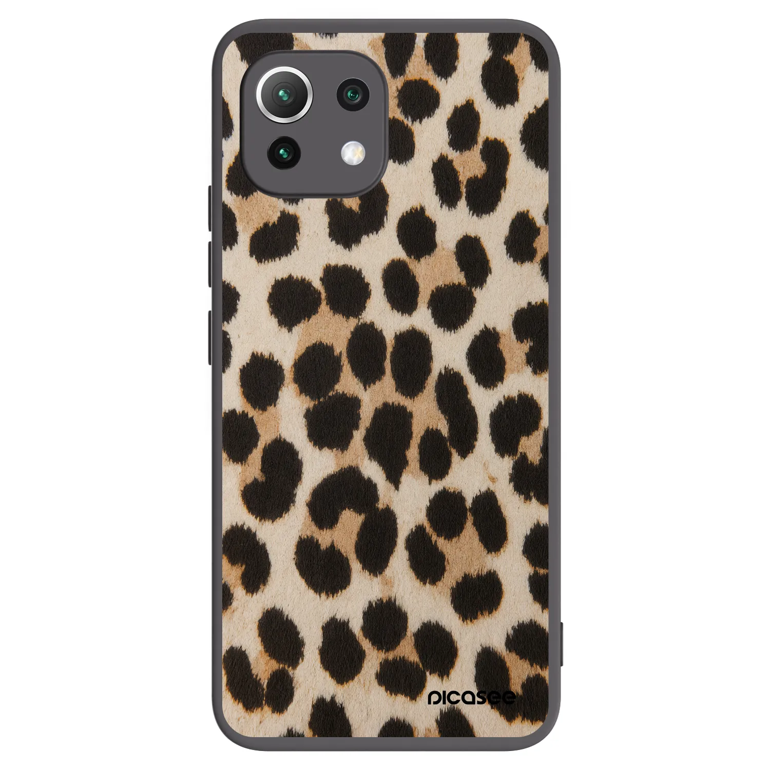 Picasee crna silikonska maskica za Xiaomi 11 Lite 5G NE - Brown Tiger