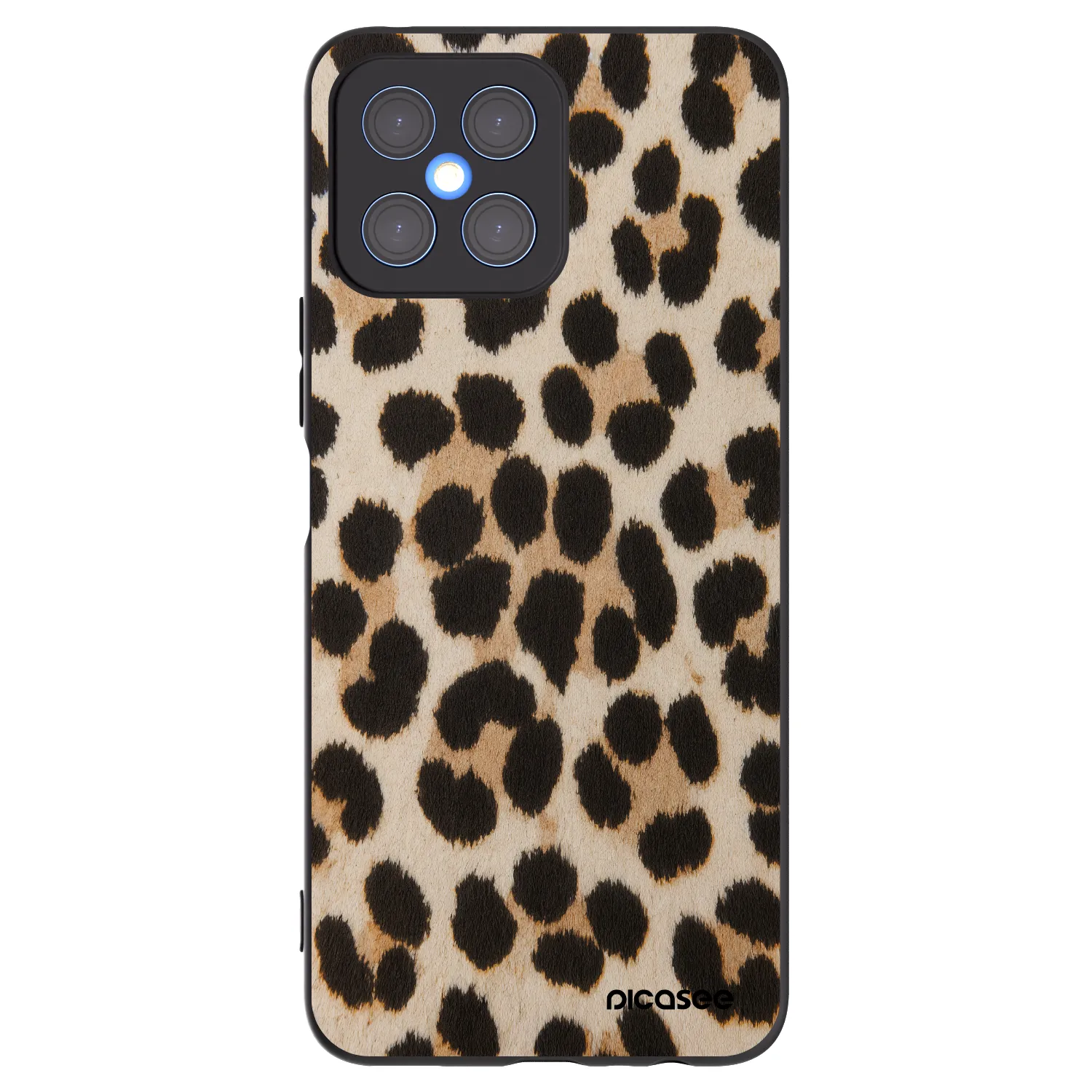 Picasee crna silikonska maskica za Honor X8 4G - Brown Tiger