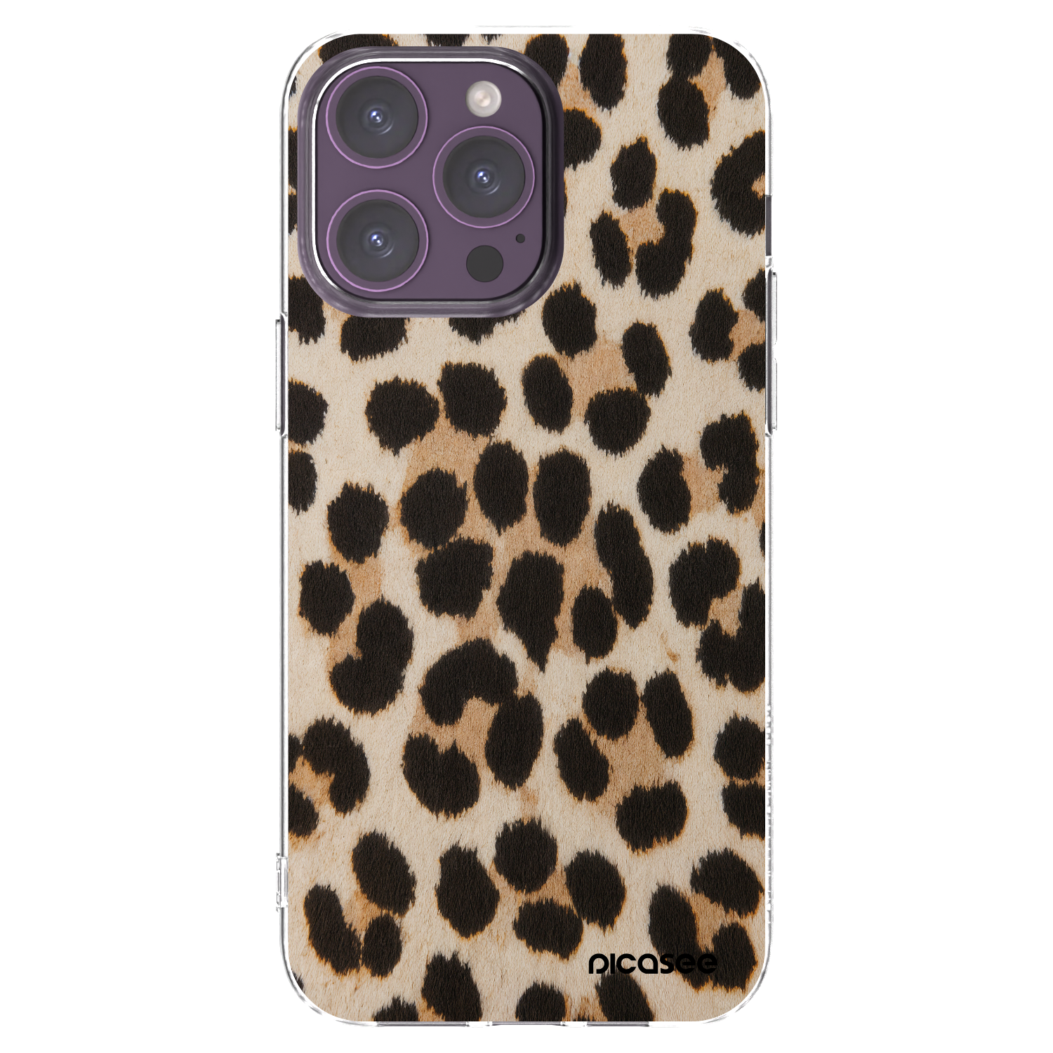 Picasee silikonska prozirna maskica za Apple iPhone 14 Pro Max - Brown Tiger