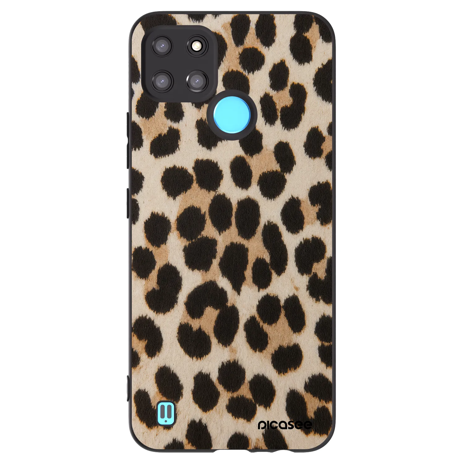 Picasee crna silikonska maskica za Realme C21Y - Brown Tiger