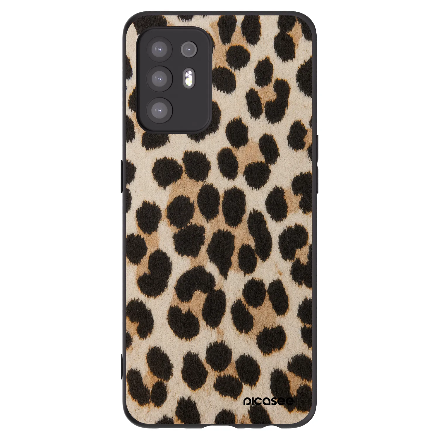 Picasee crna silikonska maskica za OPPO A94 5G - Brown Tiger