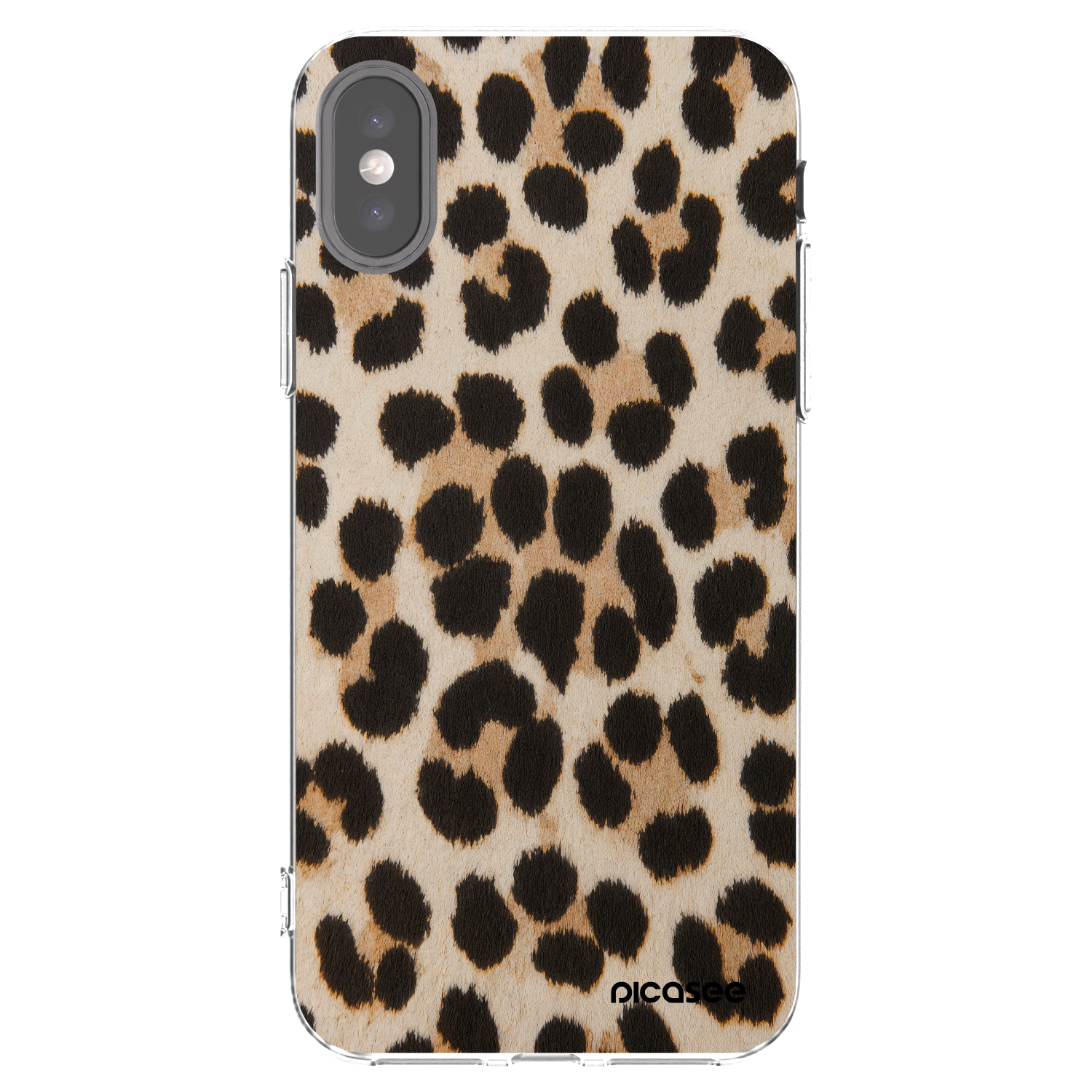 Picasee silikonska prozirna maskica za Apple iPhone X/XS - Brown Tiger