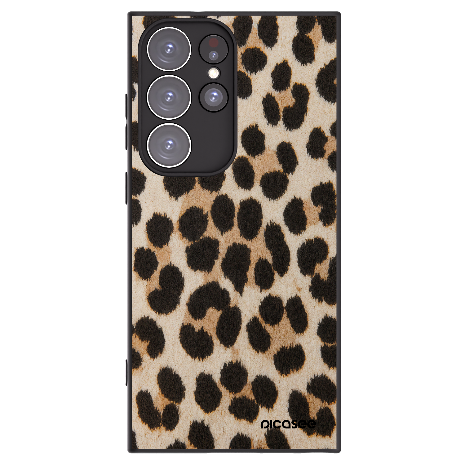 Picasee crna silikonska maskica za Samsung Galaxy S23 Ultra 5G - Brown Tiger