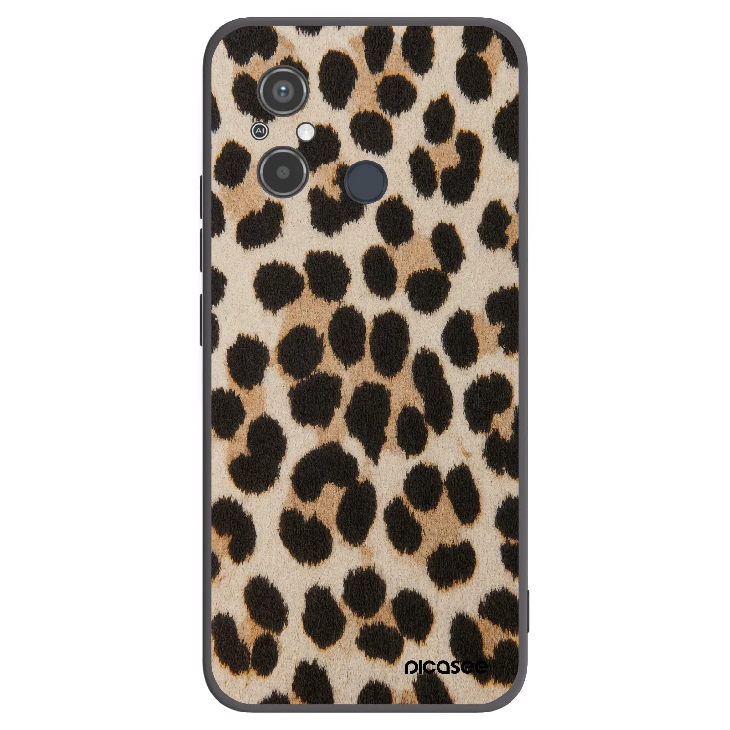 Picasee crna silikonska maskica za Xiaomi Redmi 12C - Brown Tiger