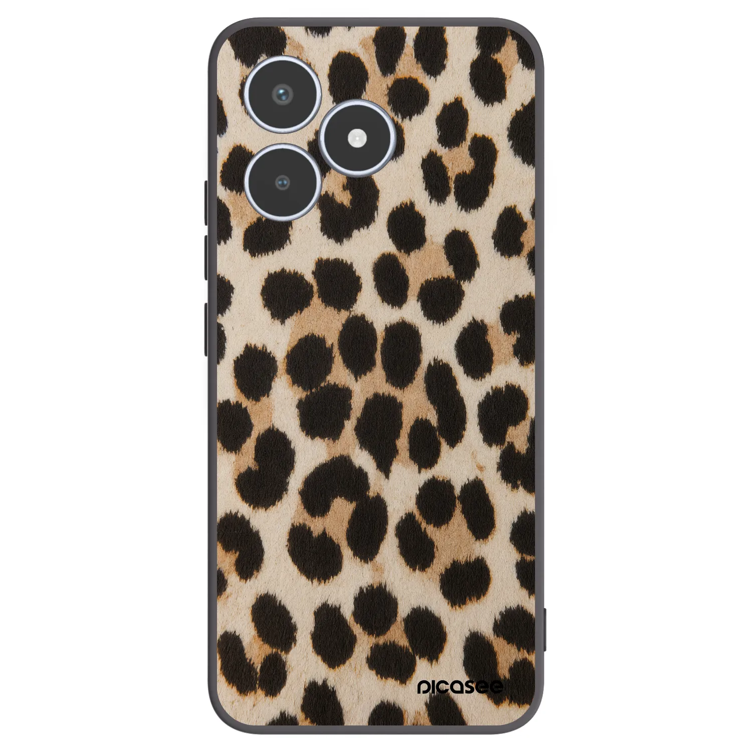 Picasee crna silikonska maskica za Realme C53 - Brown Tiger
