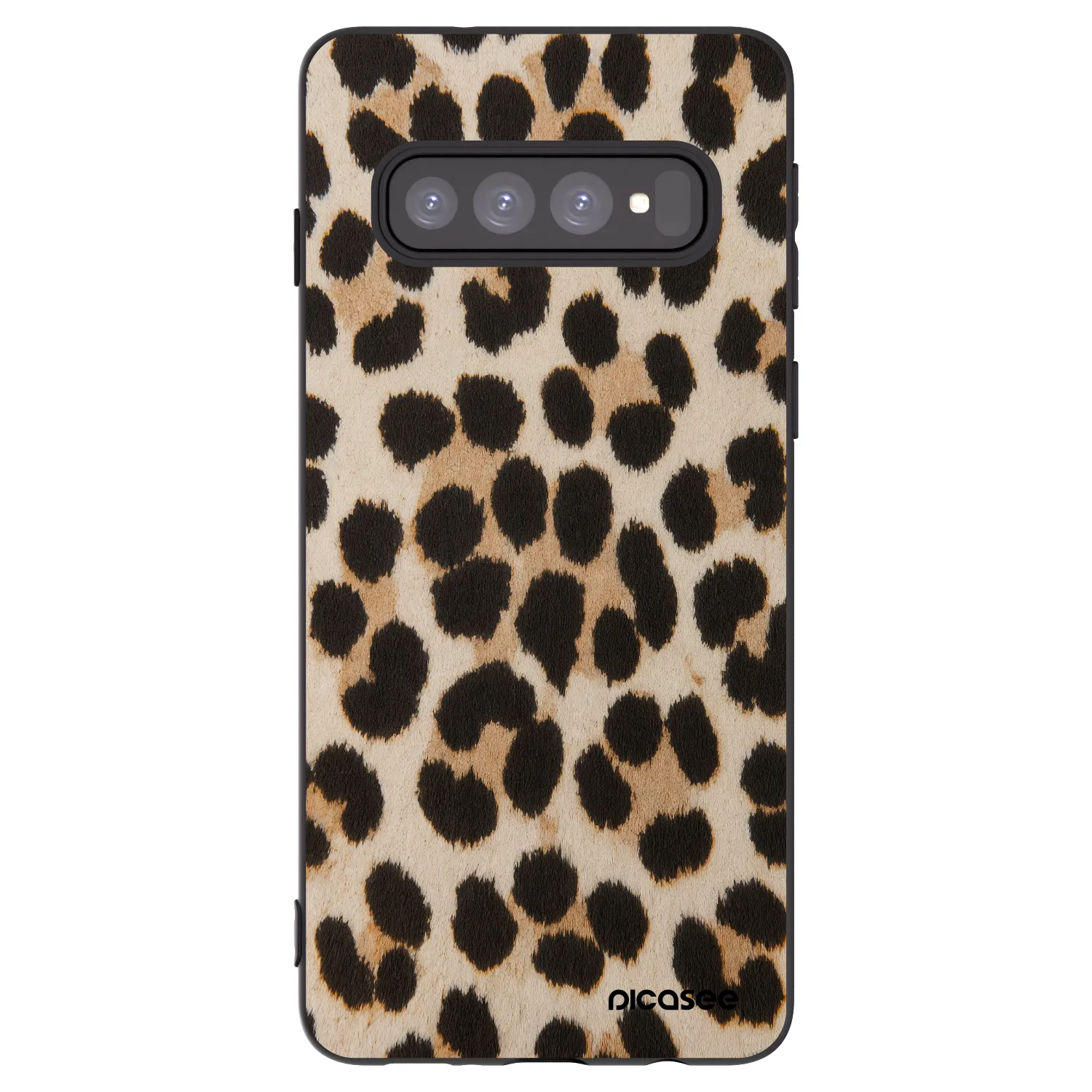 Picasee crna silikonska maskica za Samsung Galaxy S10 G973 - Brown Tiger