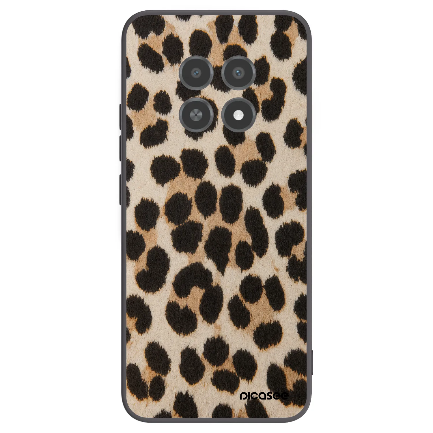 Picasee crna silikonska maskica za Realme 12X - Brown Tiger