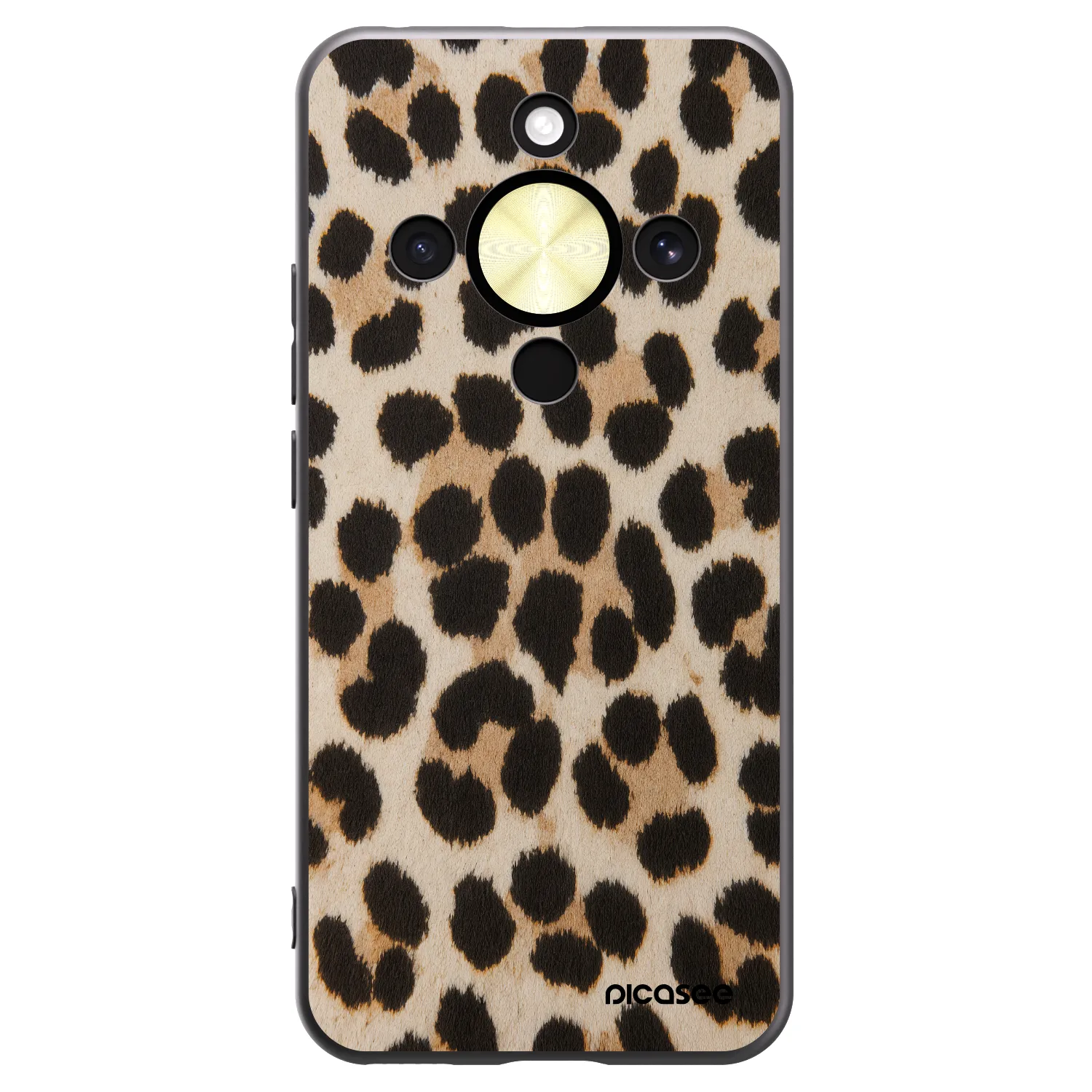 Picasee crna silikonska maskica za Honor Magic8 Lite 5G - Brown Tiger