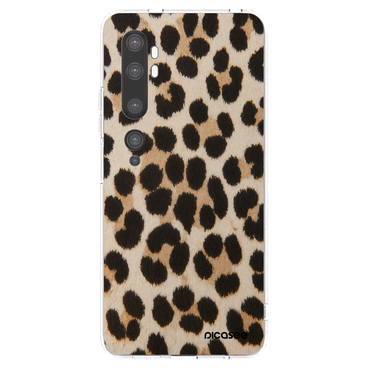 Picasee silikonska prozirna maskica za Xiaomi Mi Note 10 (Pro) - Brown Tiger