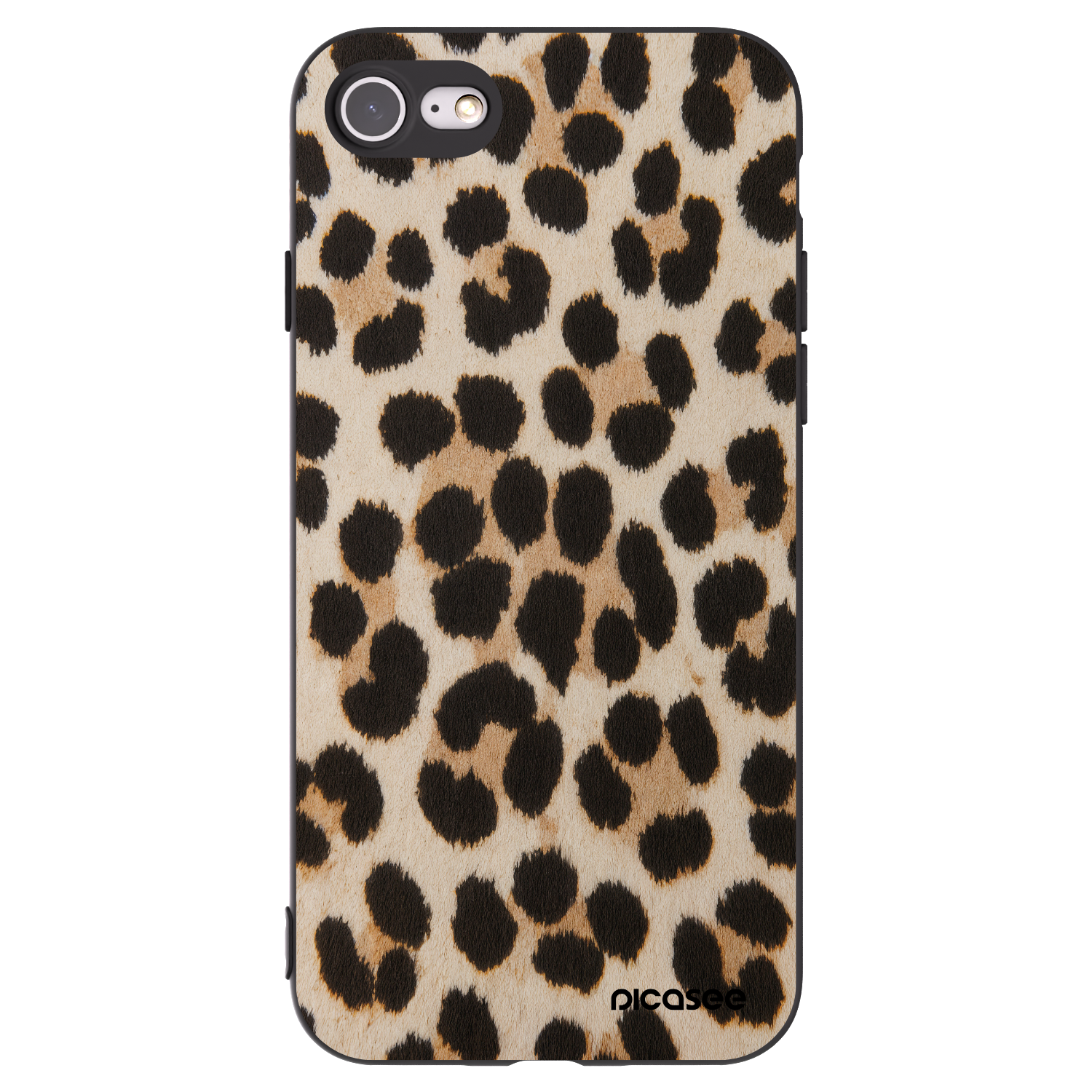 Picasee crna silikonska maskica za Apple iPhone SE 2020 - Brown Tiger