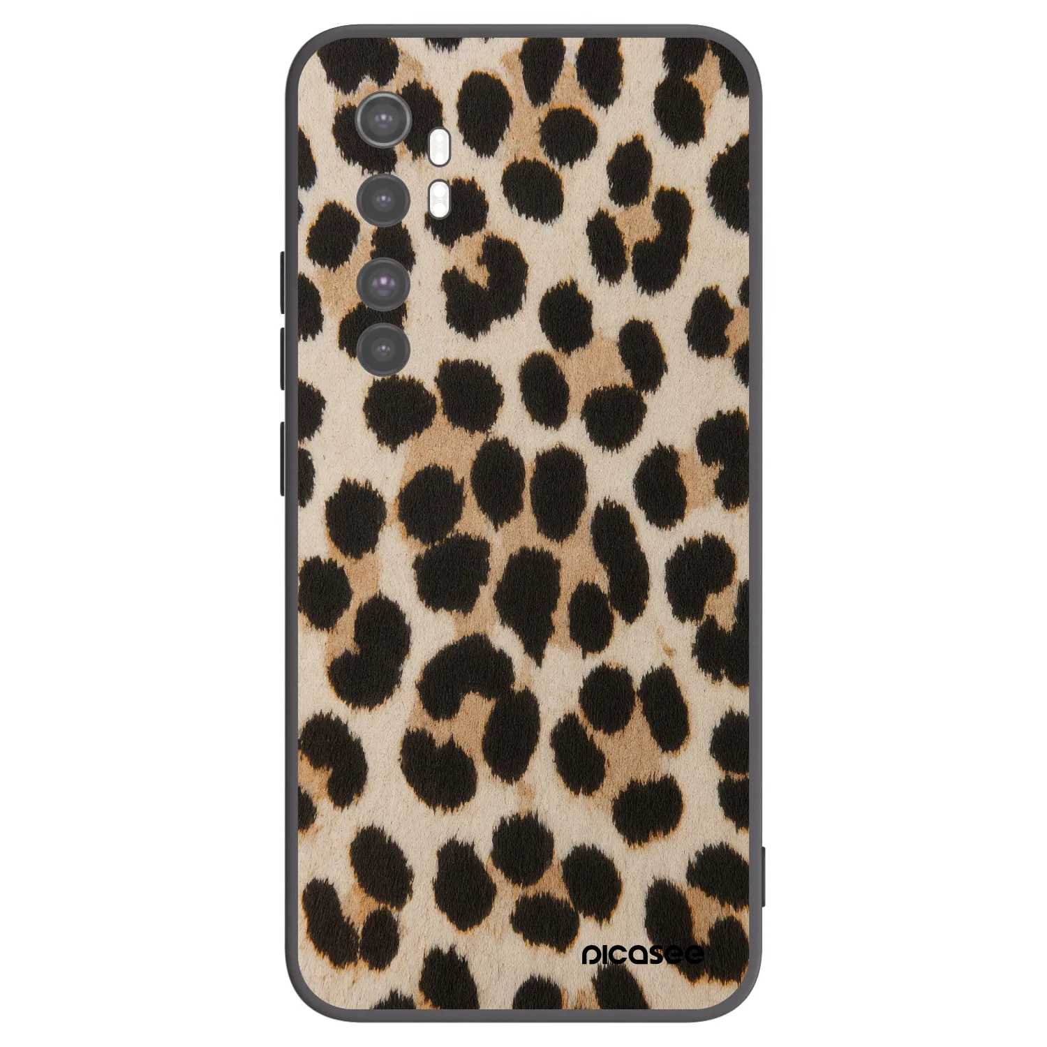 Picasee crna silikonska maskica za Xiaomi Mi Note 10 Lite - Brown Tiger