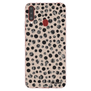 Picasee silikonska prozirna maskica za Samsung Galaxy A20s - Dots