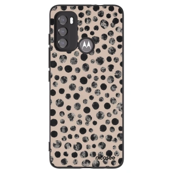 Picasee crna silikonska maskica za Motorola Moto G60 - Dots
