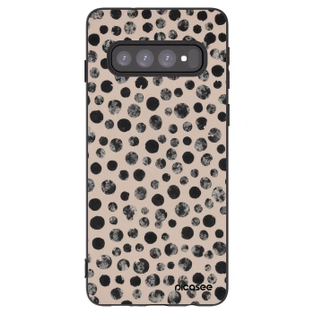 Picasee crna silikonska maskica za Samsung Galaxy S10 G973 - Dots