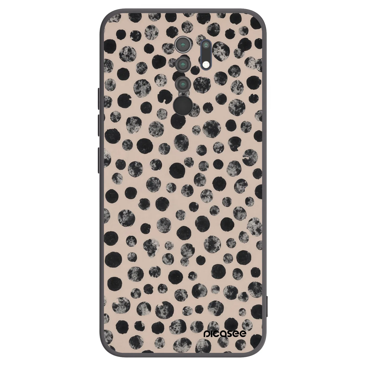 Picasee crna silikonska maskica za Xiaomi Redmi 9 - Dots