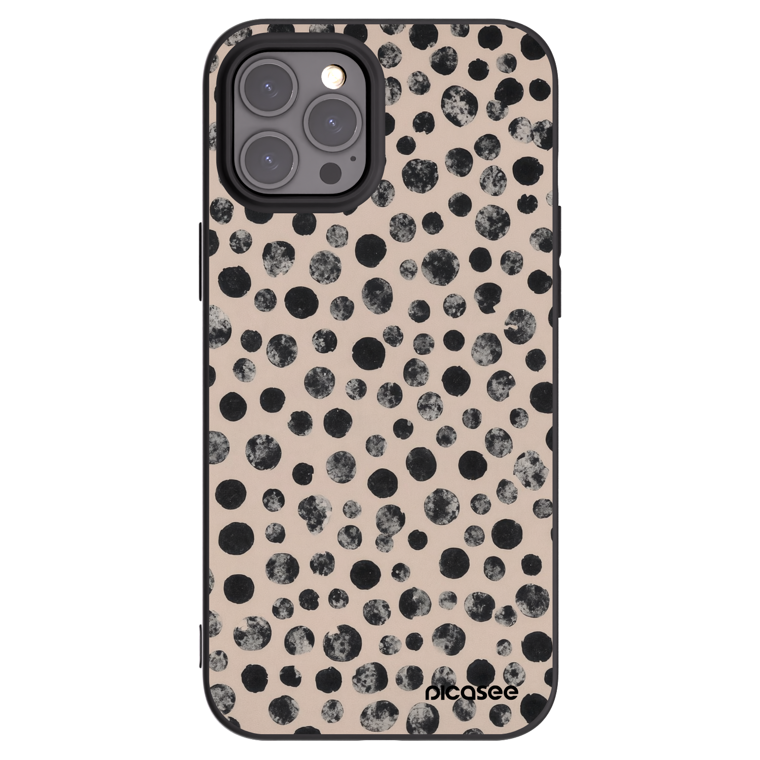 Picasee crna silikonska maskica za Apple iPhone 12 Pro Max - Dots