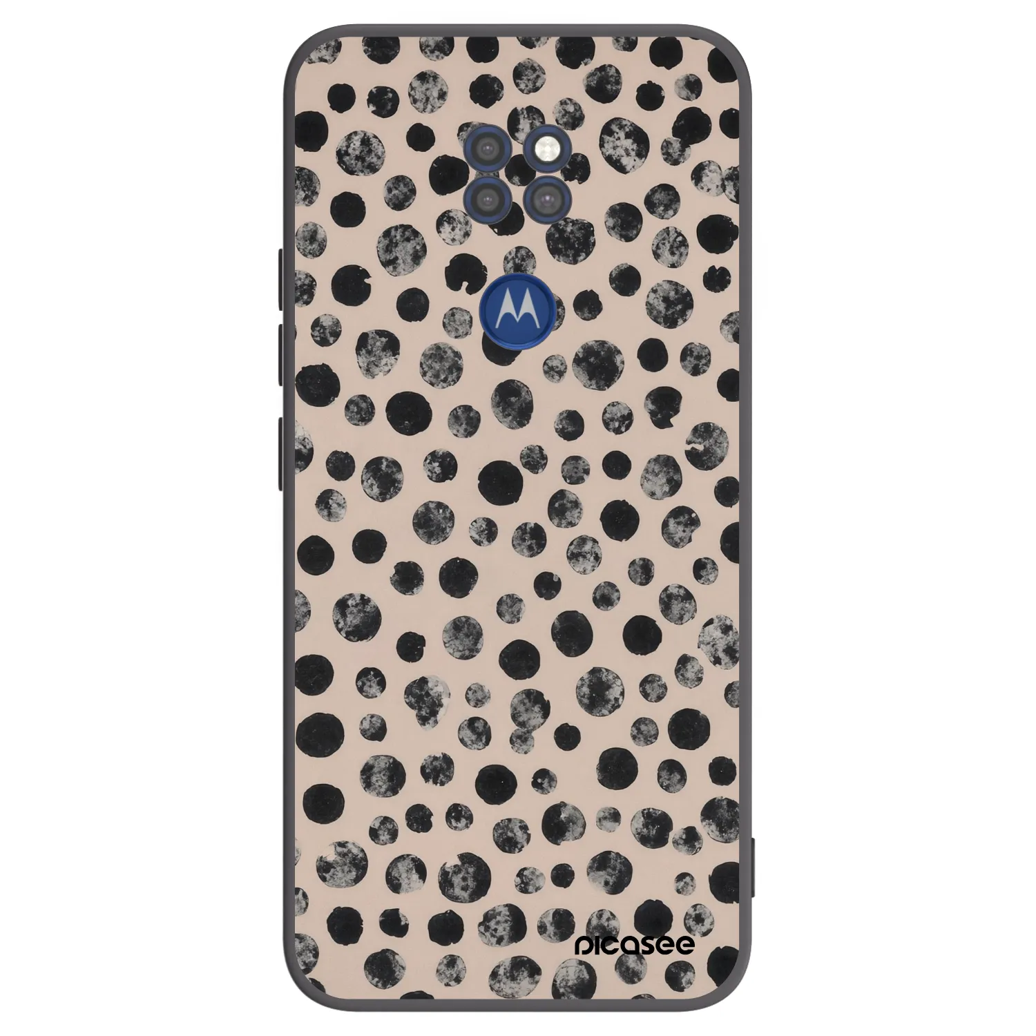 Picasee crna silikonska maskica za Motorola Moto G9 Play - Dots