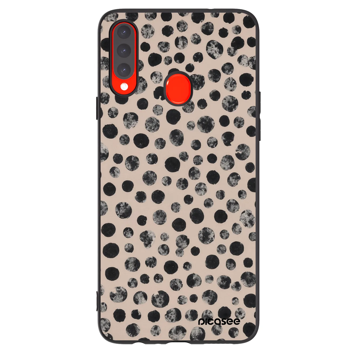 Picasee crna silikonska maskica za Samsung Galaxy A20s - Dots