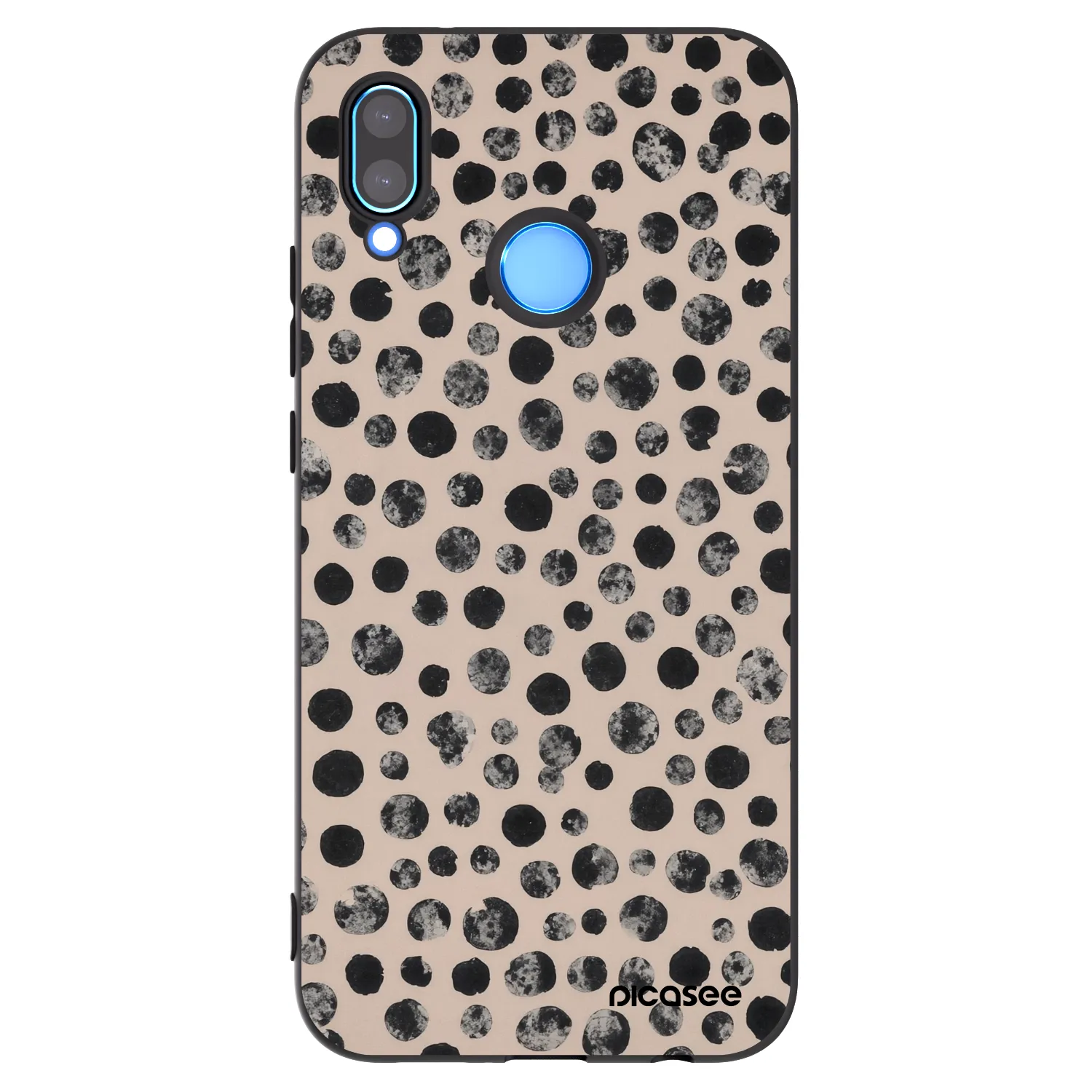 Picasee crna silikonska maskica za Huawei P20 Lite - Dots