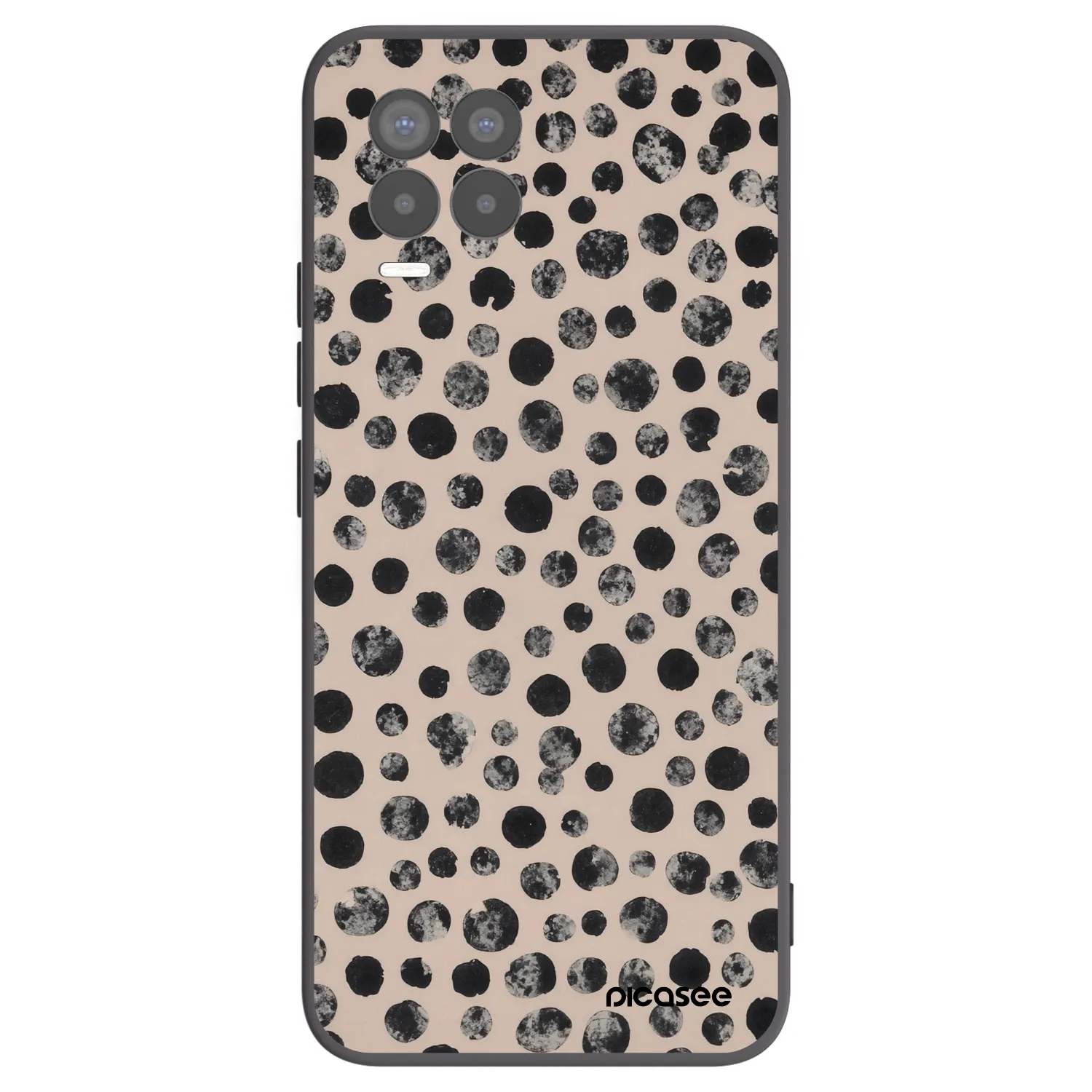 Picasee crna silikonska maskica za Realme 8 Pro - Dots