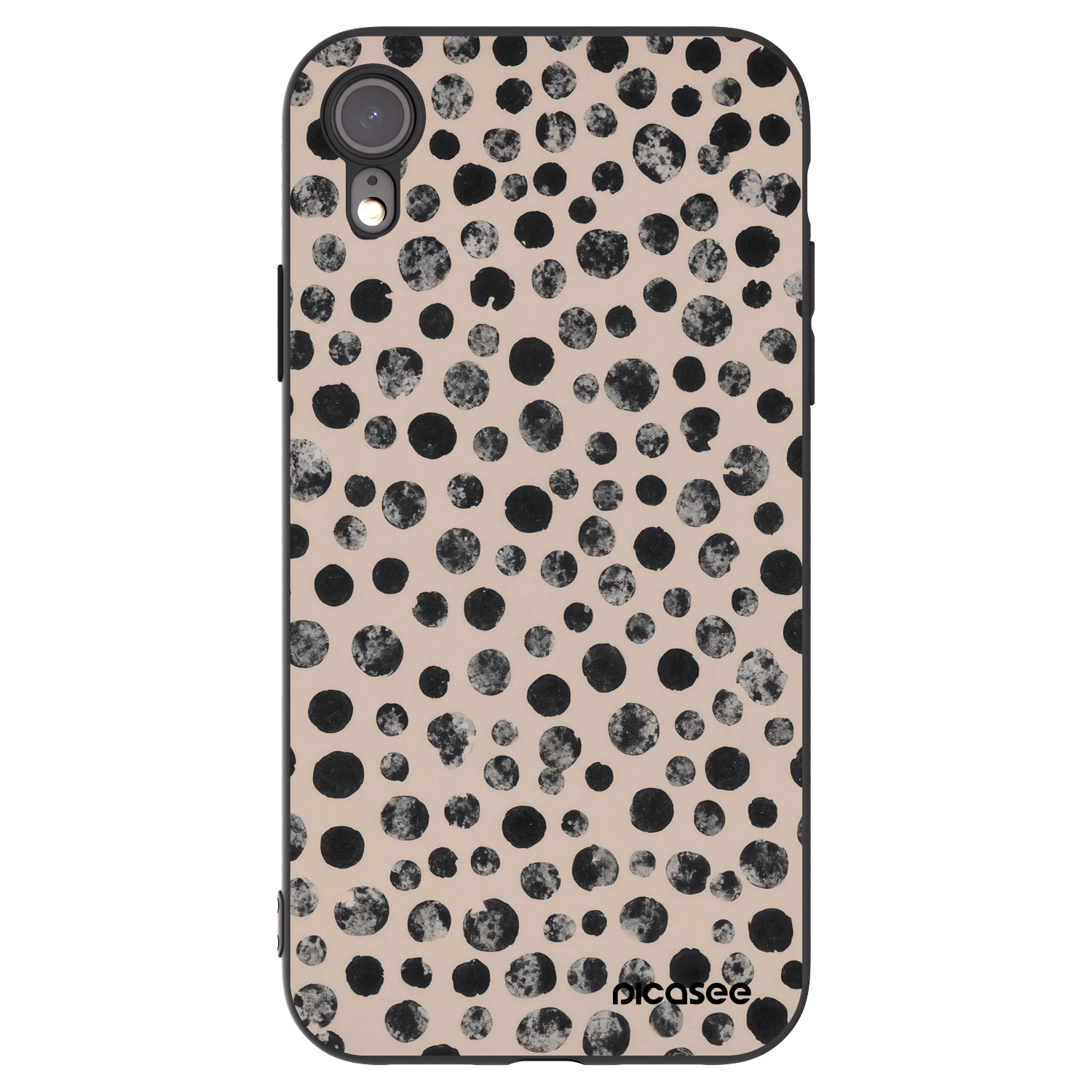 Picasee crna silikonska maskica za Apple iPhone XR - Dots
