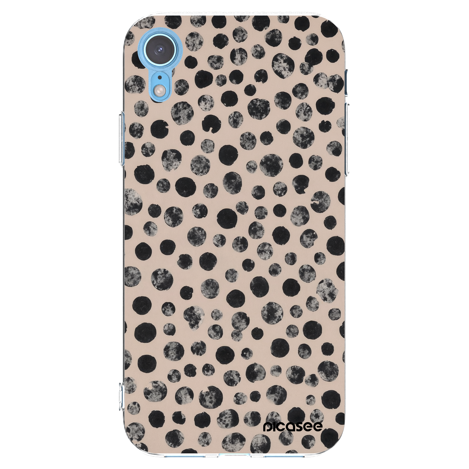 Picasee silikonska prozirna maskica za Apple iPhone XR - Dots
