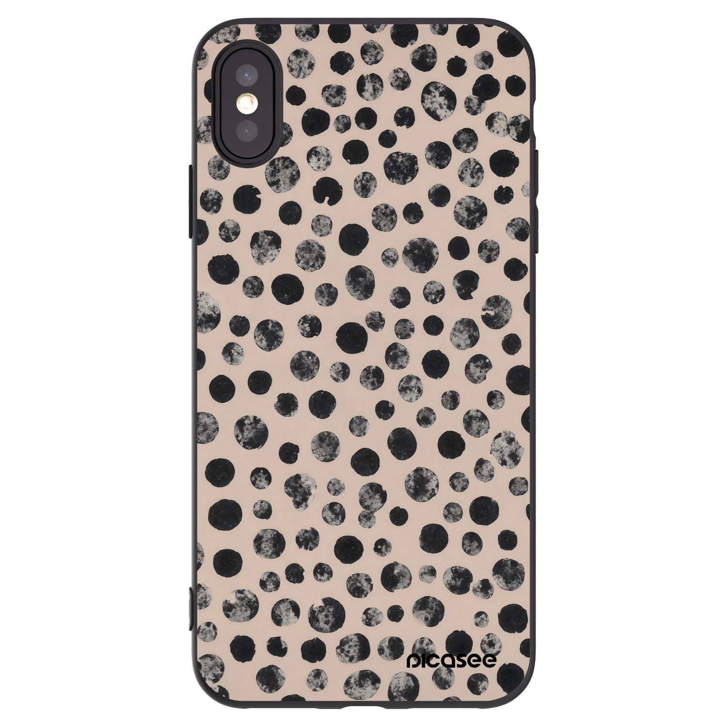 Picasee crna silikonska maskica za Apple iPhone XS Max - Dots