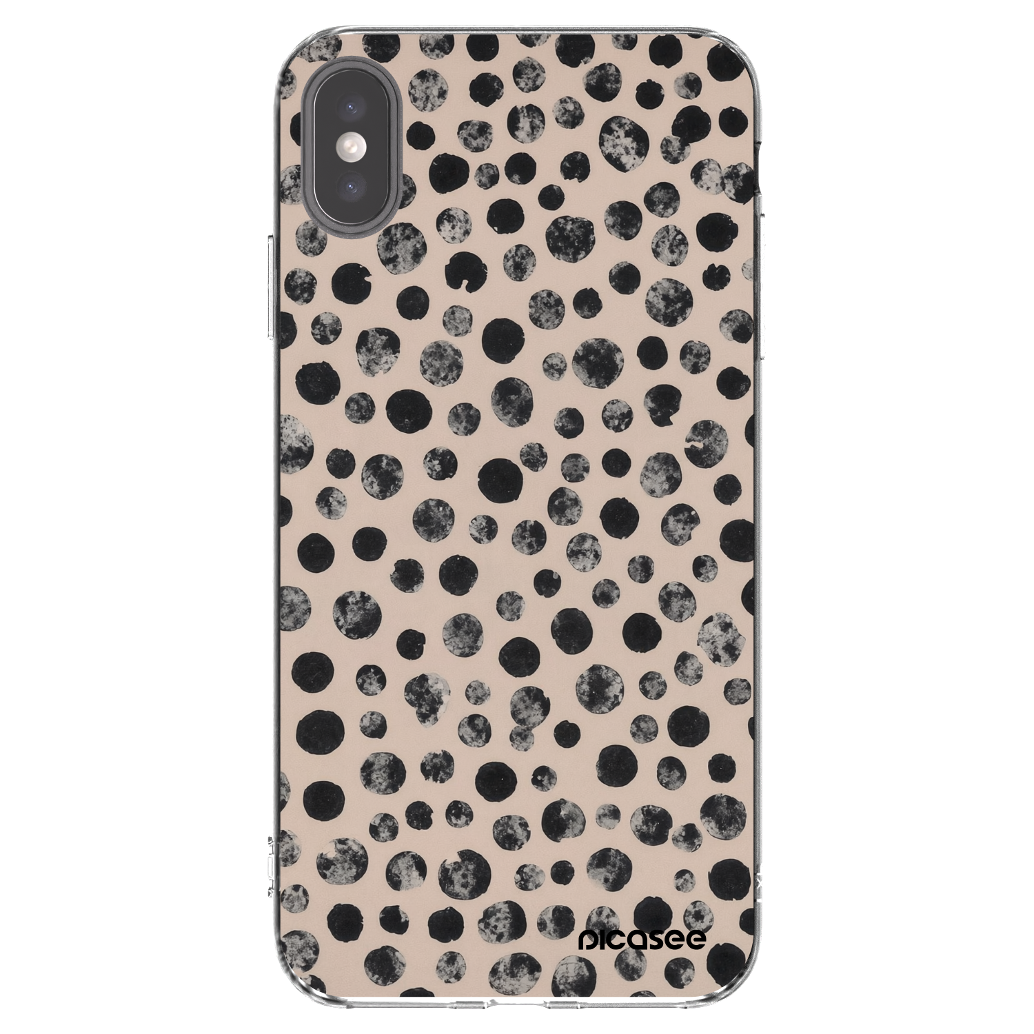 Picasee silikonska prozirna maskica za Apple iPhone XS Max - Dots